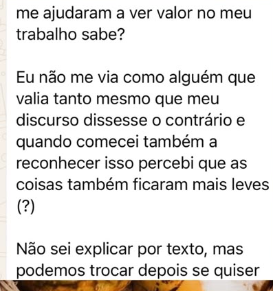 Relato sobre construir confiança interna no valor do próprio trabalho