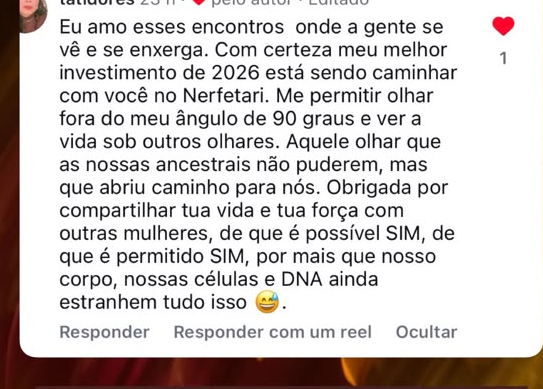 Relato de mentorada sobre o melhor investimento do ano no Circuito Nefertari